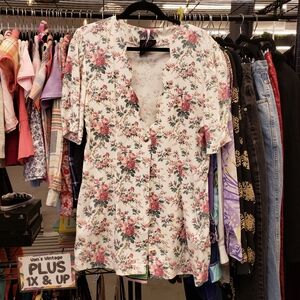 vintage 1980s Button Front Blouse